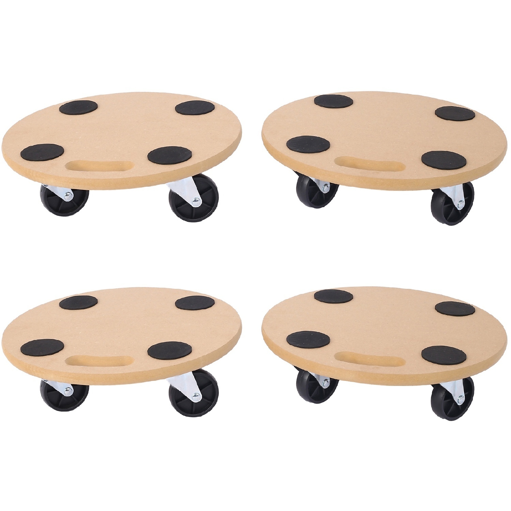 BlackTeck Heavy-Duty Wood Rolling Mover Dolly — 15in., 500-Lb. Capacity, 4 Pcs, Model# N2-00078